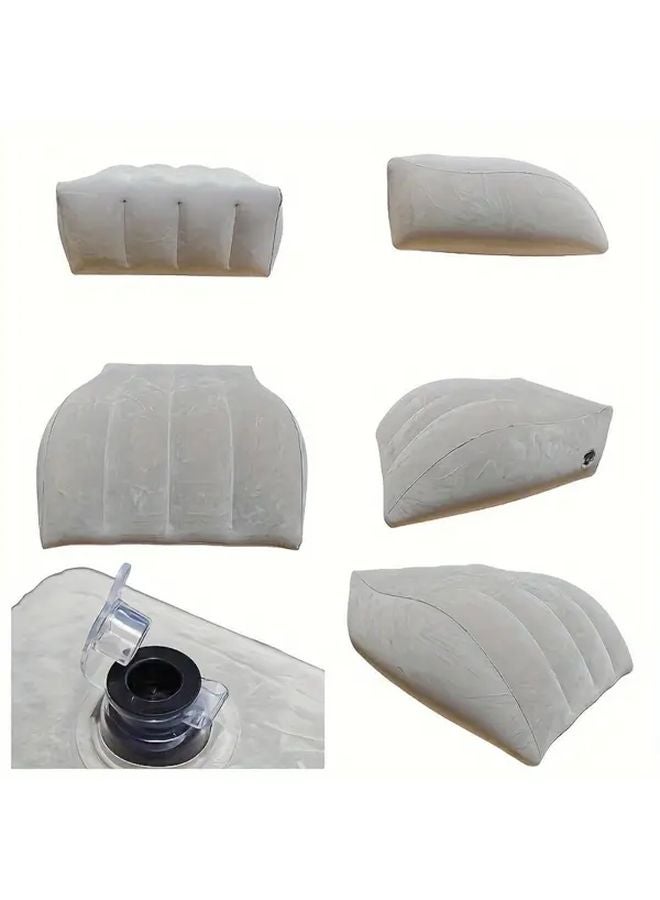 Blue Inflatable Body Pillow for Sleeping and Reading Polyester Cover Fiber Fill 1pc - Image 3